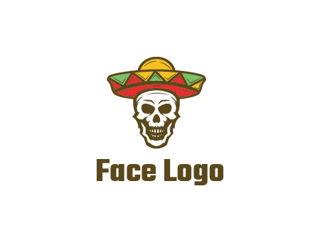 skull wearing sombrero