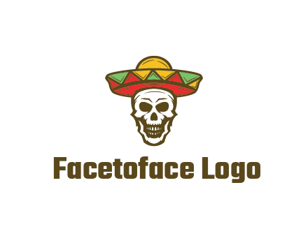 skull wearing sombrero
