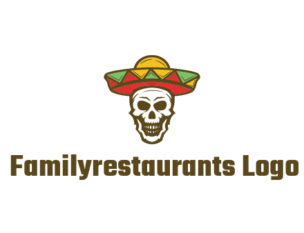 skull wearing sombrero