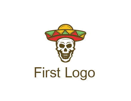 skull wearing sombrero