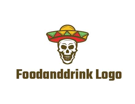 skull wearing sombrero