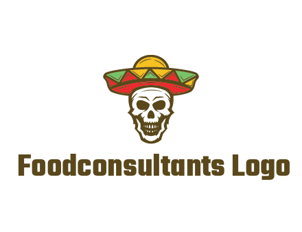 skull wearing sombrero