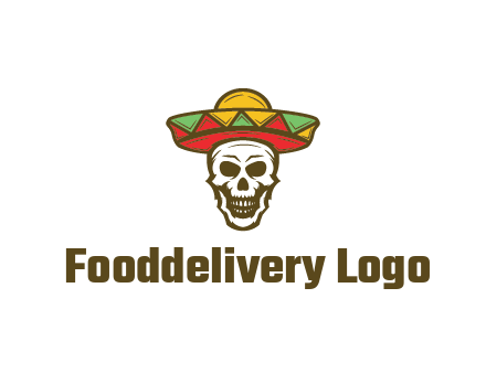 skull wearing sombrero