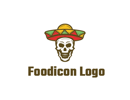 skull wearing sombrero