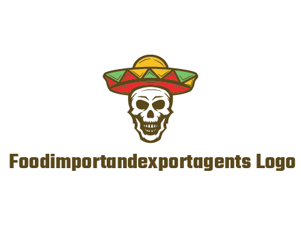 skull wearing sombrero