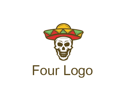 skull wearing sombrero