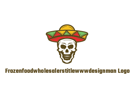 skull wearing sombrero