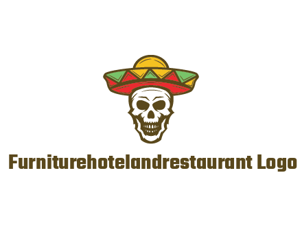 skull wearing sombrero