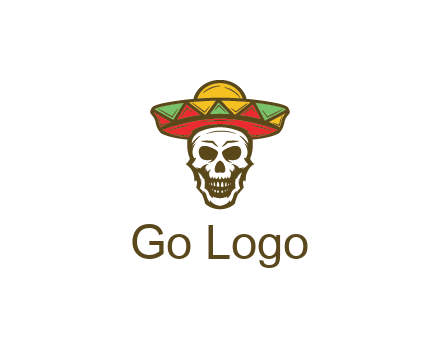 skull wearing sombrero