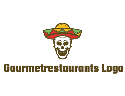 skull wearing sombrero