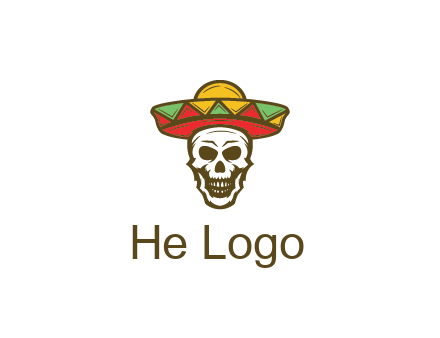 skull wearing sombrero