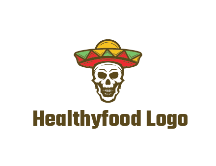 skull wearing sombrero