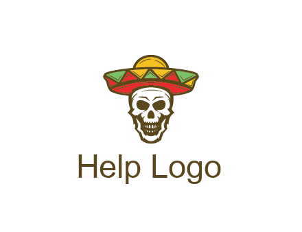 skull wearing sombrero