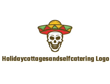 skull wearing sombrero