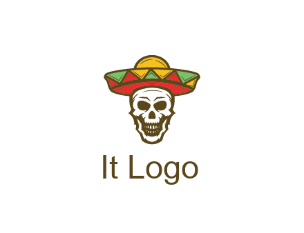 skull wearing sombrero