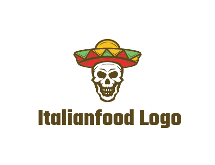 skull wearing sombrero