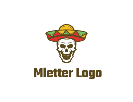 skull wearing sombrero