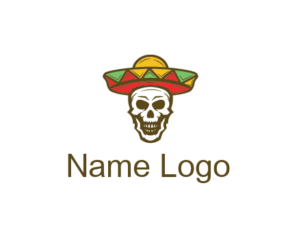 skull wearing sombrero