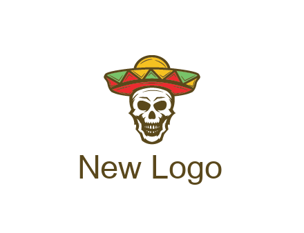 skull wearing sombrero