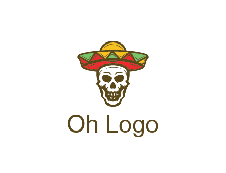 skull wearing sombrero