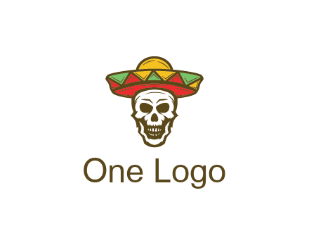 skull wearing sombrero