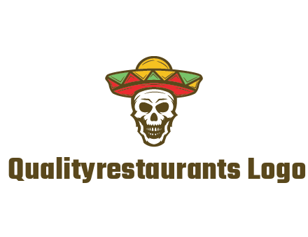 skull wearing sombrero