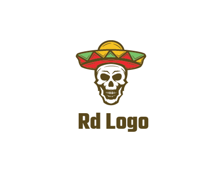 skull wearing sombrero