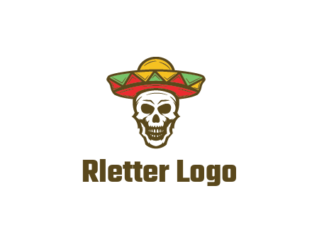 skull wearing sombrero