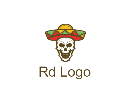 skull wearing sombrero