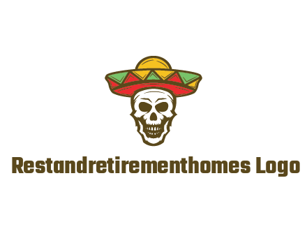 skull wearing sombrero