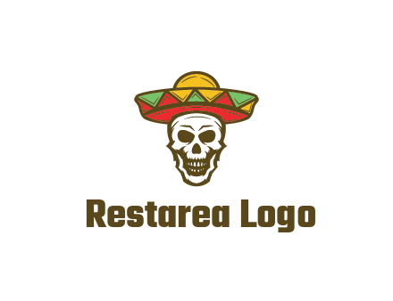 skull wearing sombrero