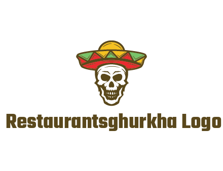 skull wearing sombrero