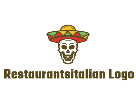 skull wearing sombrero