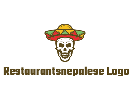 skull wearing sombrero