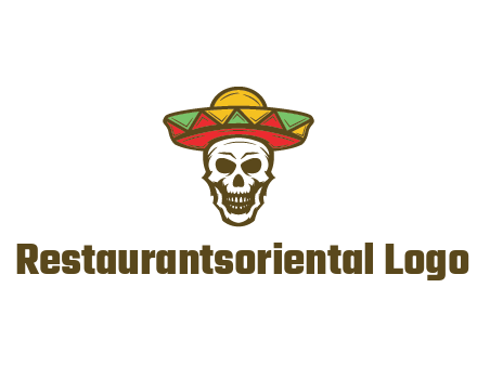 skull wearing sombrero