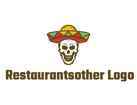 skull wearing sombrero