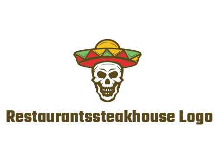 skull wearing sombrero