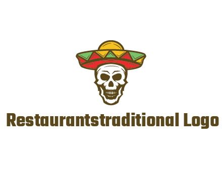 skull wearing sombrero