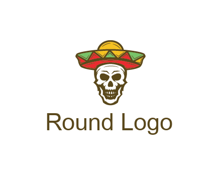 skull wearing sombrero