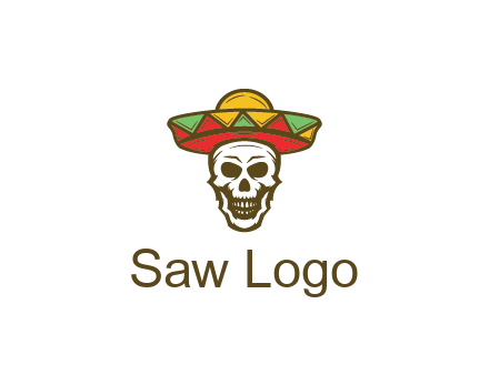 skull wearing sombrero