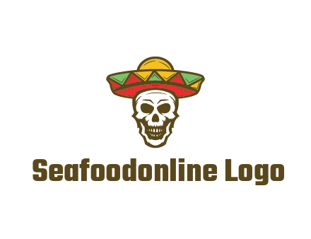 skull wearing sombrero