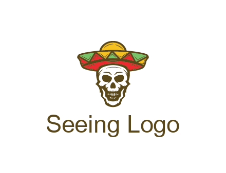 skull wearing sombrero