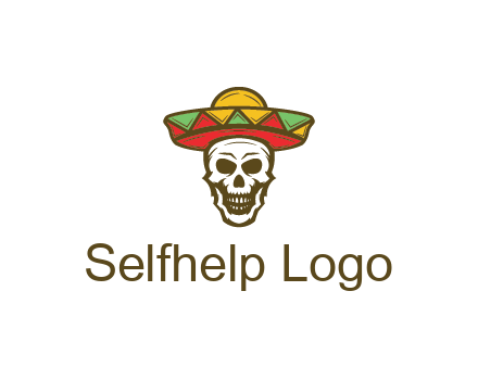 skull wearing sombrero
