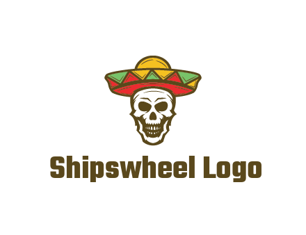 skull wearing sombrero