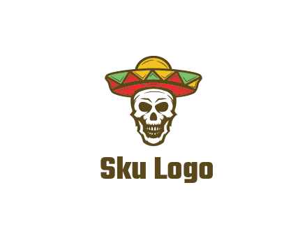 skull wearing sombrero