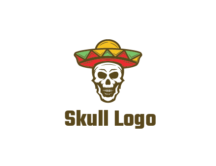 skull wearing sombrero