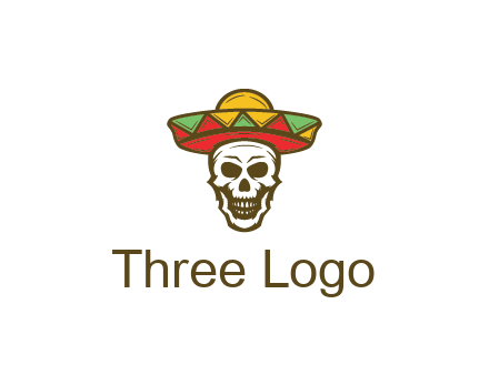 skull wearing sombrero