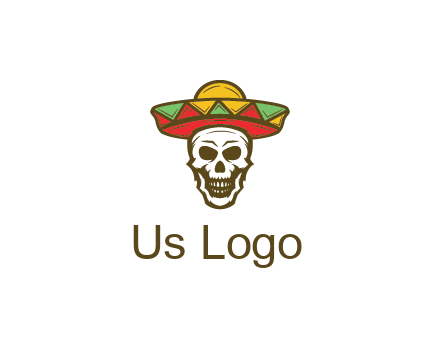 skull wearing sombrero