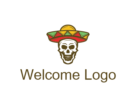 skull wearing sombrero