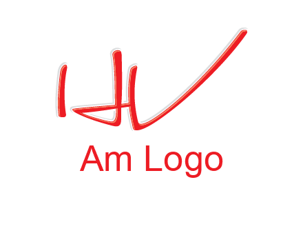 abstract stroke letter HV